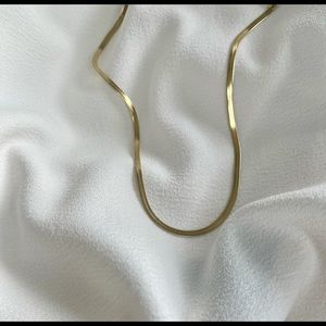 herringbone necklace gold plated